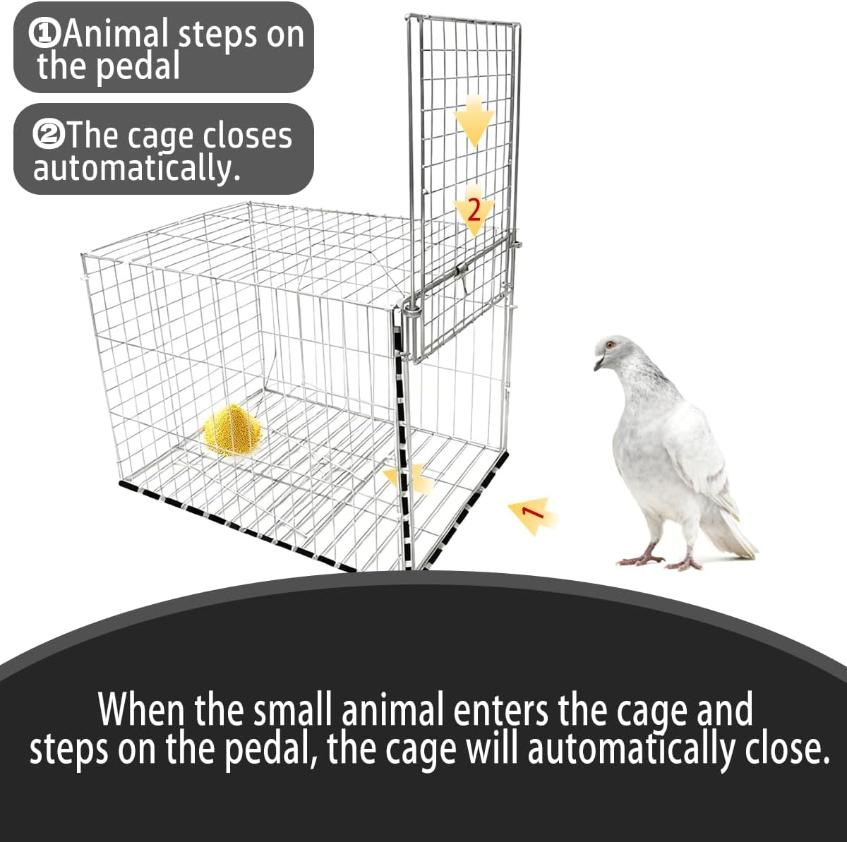 One Way Entry Pigeon Trap, Portable and Easy to Assemble Outdoor Bird Cage with Escape Proof Design Spacious Bird Cage Pigeon Cage Suitable for Parrots Suitable for Roofs Open Gardens Farms Barns