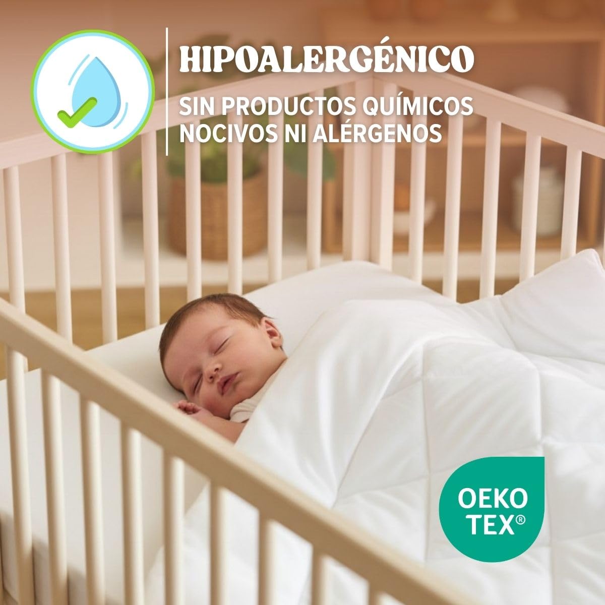 DREAMWAY Edredón nórdico para bebé 75×120 cm (Cuna 60×120) – 300 g/m² Microfibra, antiácaros, Oeko-Tex – edredones Infantiles – Manta bebé