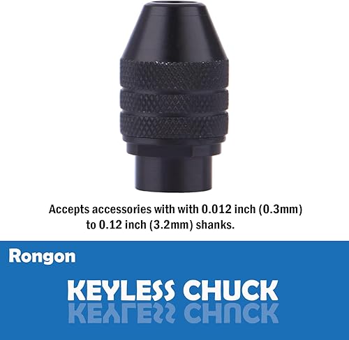 Miniatura 2 de Rongon Kit de brocas de portabrocas sin llave de cambio rápido de 0.012-0.126 in, accesorios de herramientas rotativas, adaptador de portabrocas