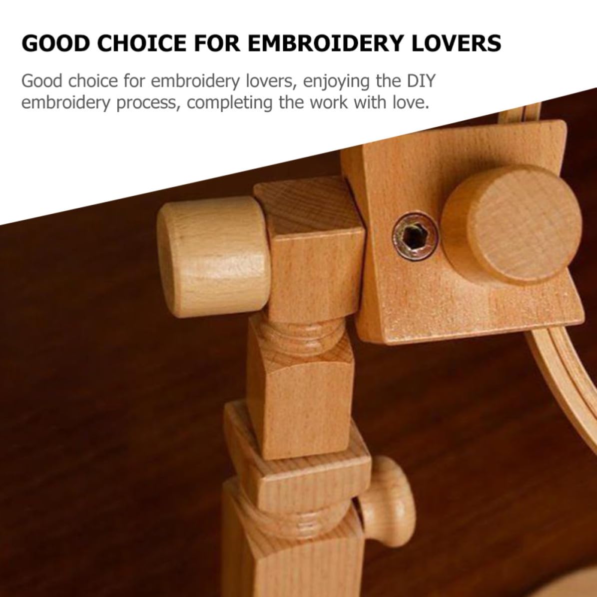 Artibetter Soporte de Madera Kit de Bastidor para Punto de Cruz Giratorio y Ajustable Ángulo Regulable para Bordado para Costura y Manualidades