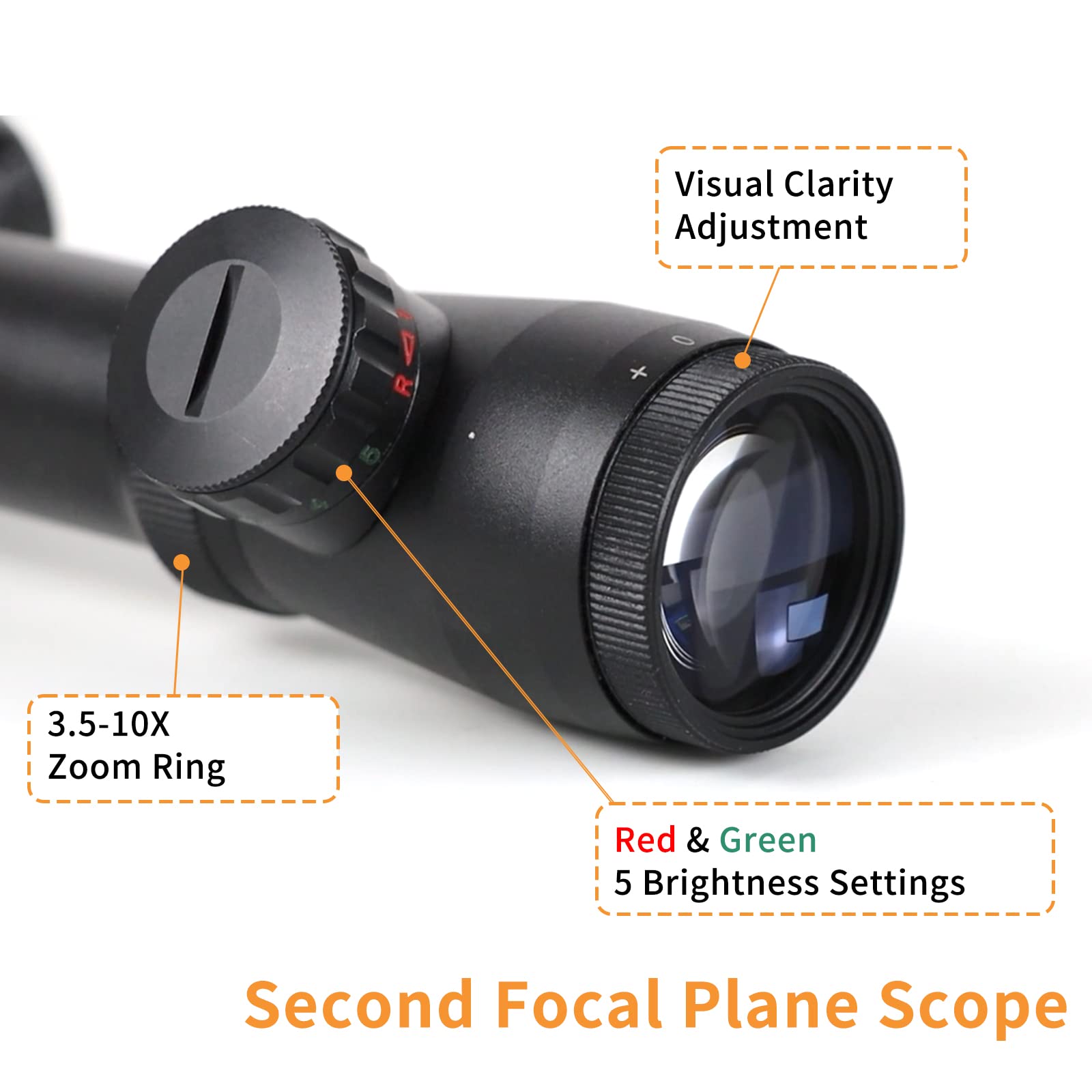 Ottica Cannocchiale Caccia 3.5-10X50mm Cannocchiale Carabina Telemetro Rapido Rosso Illuminato Reticolo Airsoft Mirino con 20mm/11mm Mount Rings
