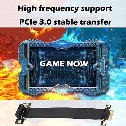Image of GINTOOYUN PCIE Extension Cable,PCI-Express 3.0 1X Male to Female Riser Cable PCI-E 1X Extender Adapter Jumper (18cm,90