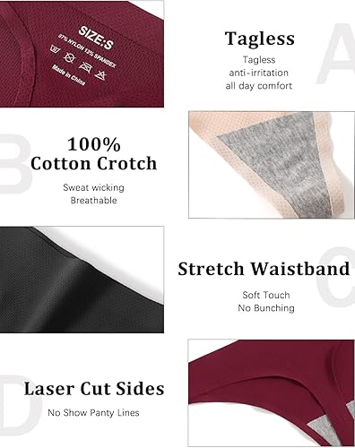 Miniatura 3 de POKARLA Tangas sin costuras para mujer, ropa interior invisible, paquete de 10