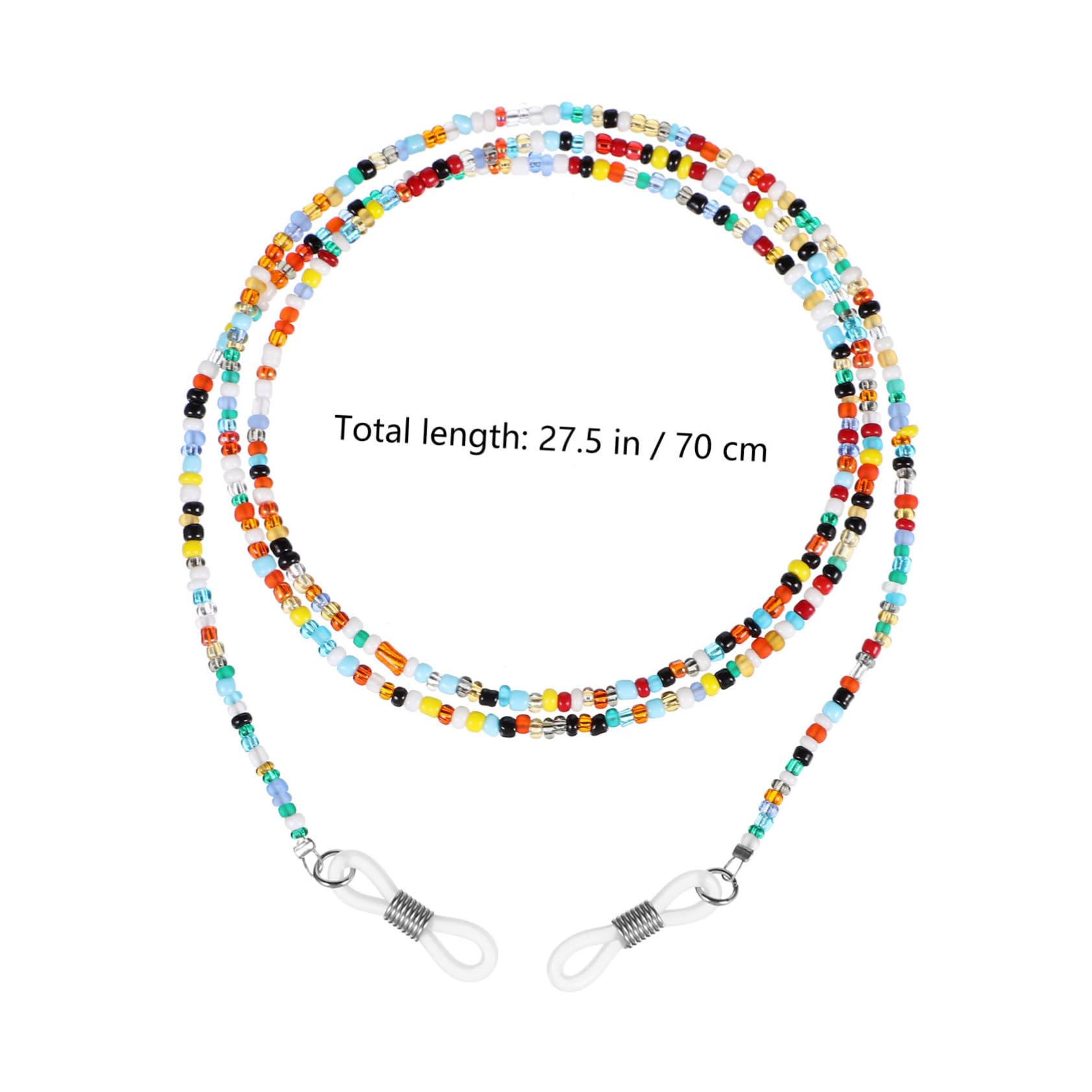 Cadena para Gafas Antideslizante de Plástico Cuentas de Colores, 2 Piezas
