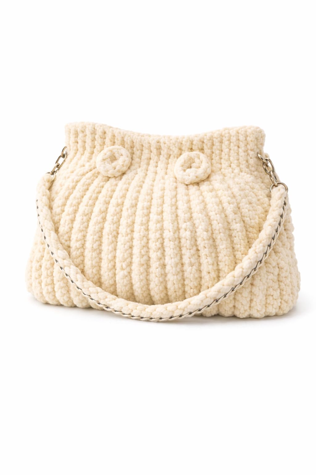 Handmade Crochet Shoulder Bag for Women | Soft Cotton Yarn Handbag with Chain Strap | Aesthetic Knitted Purse | Lightweight Handmade Tote for Casual & Party I Gift For Her-image-29