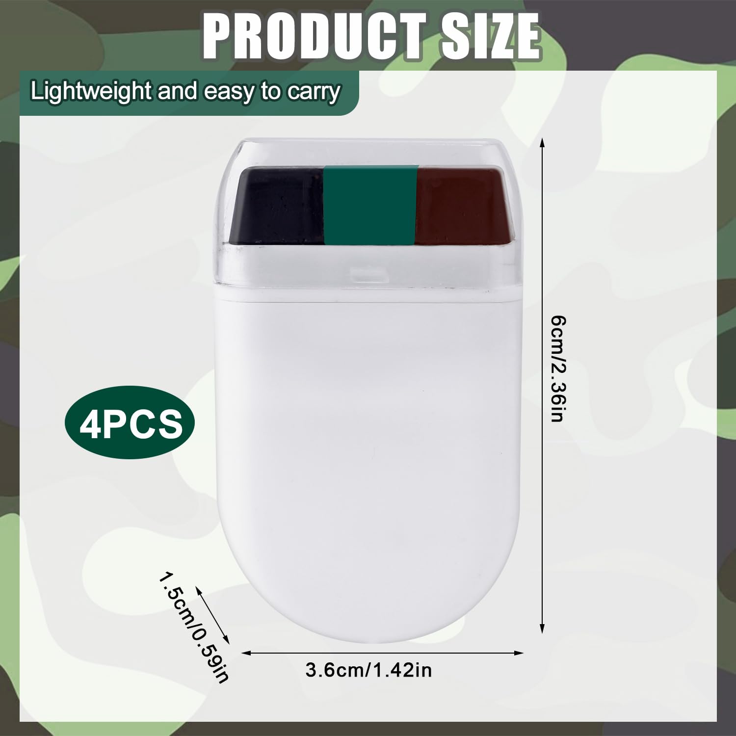 4pcs 3 Color Camo Face Paint, Hunting Face Paint Stick Easy To Clean Camo Paint Hunting Accessories Camouflage Makeup for Hunting Halloween Camping Theme Party(Black, Green, Coffee)