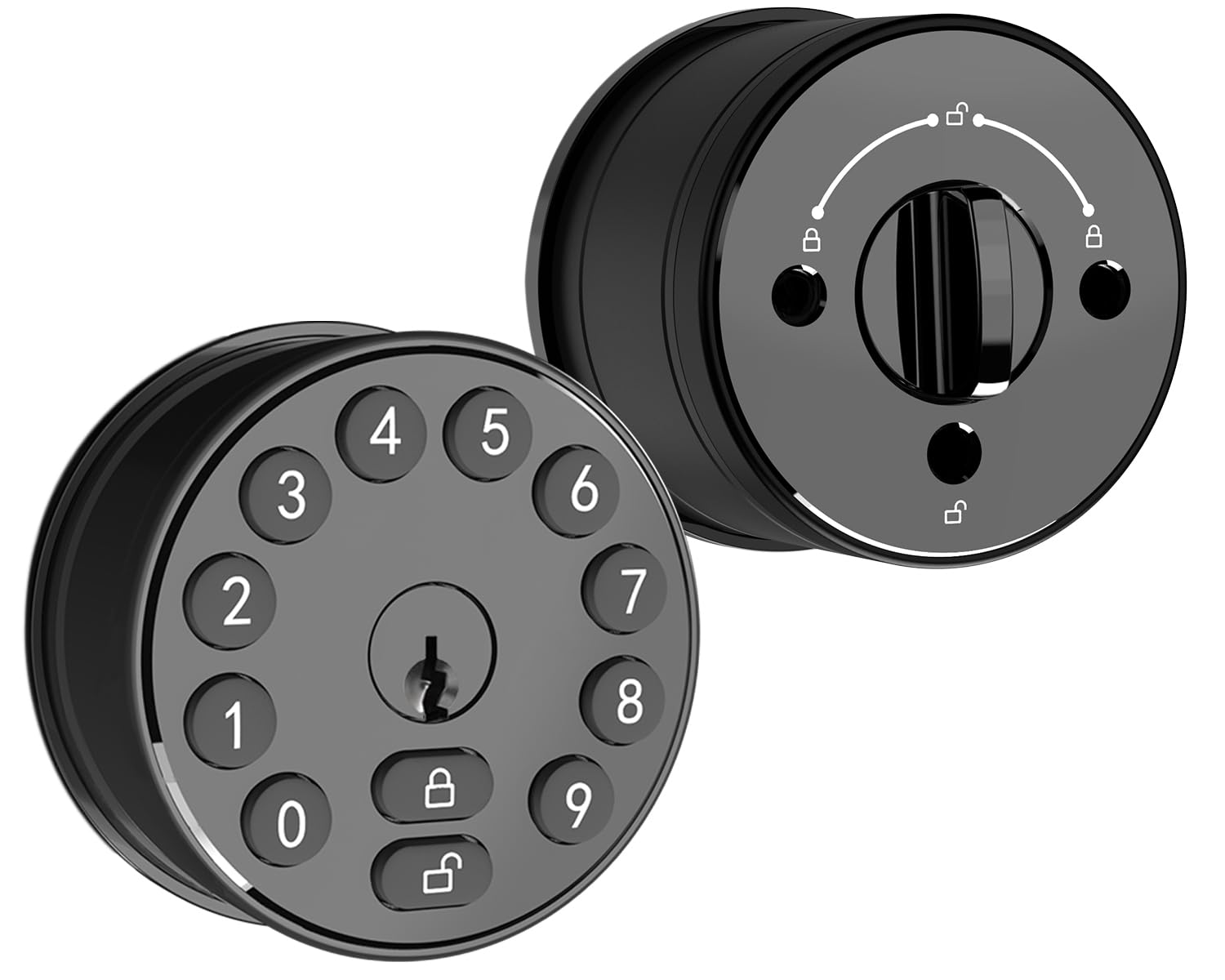 Buoan Keyless Entry Deadbolt Door Knob with Keypad for Front Door, Black