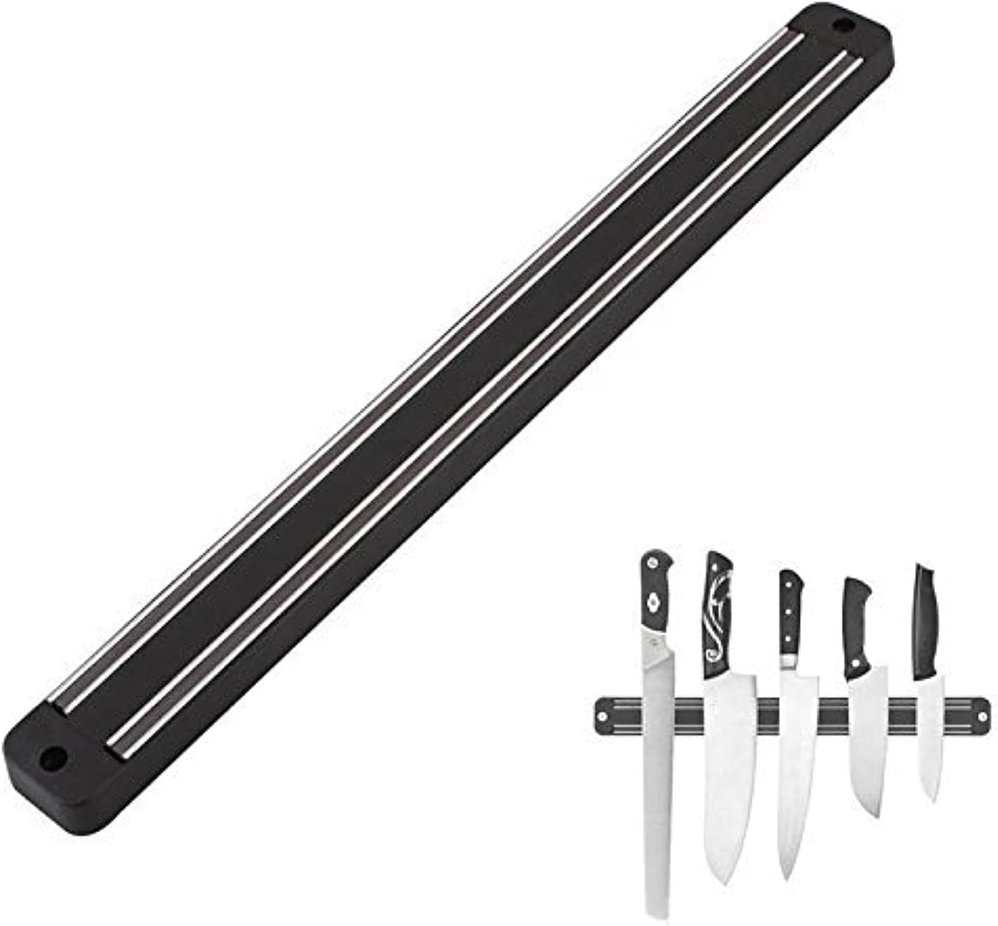 Knife Holder 33cm Black, Storage Bar Strip Multipurpose