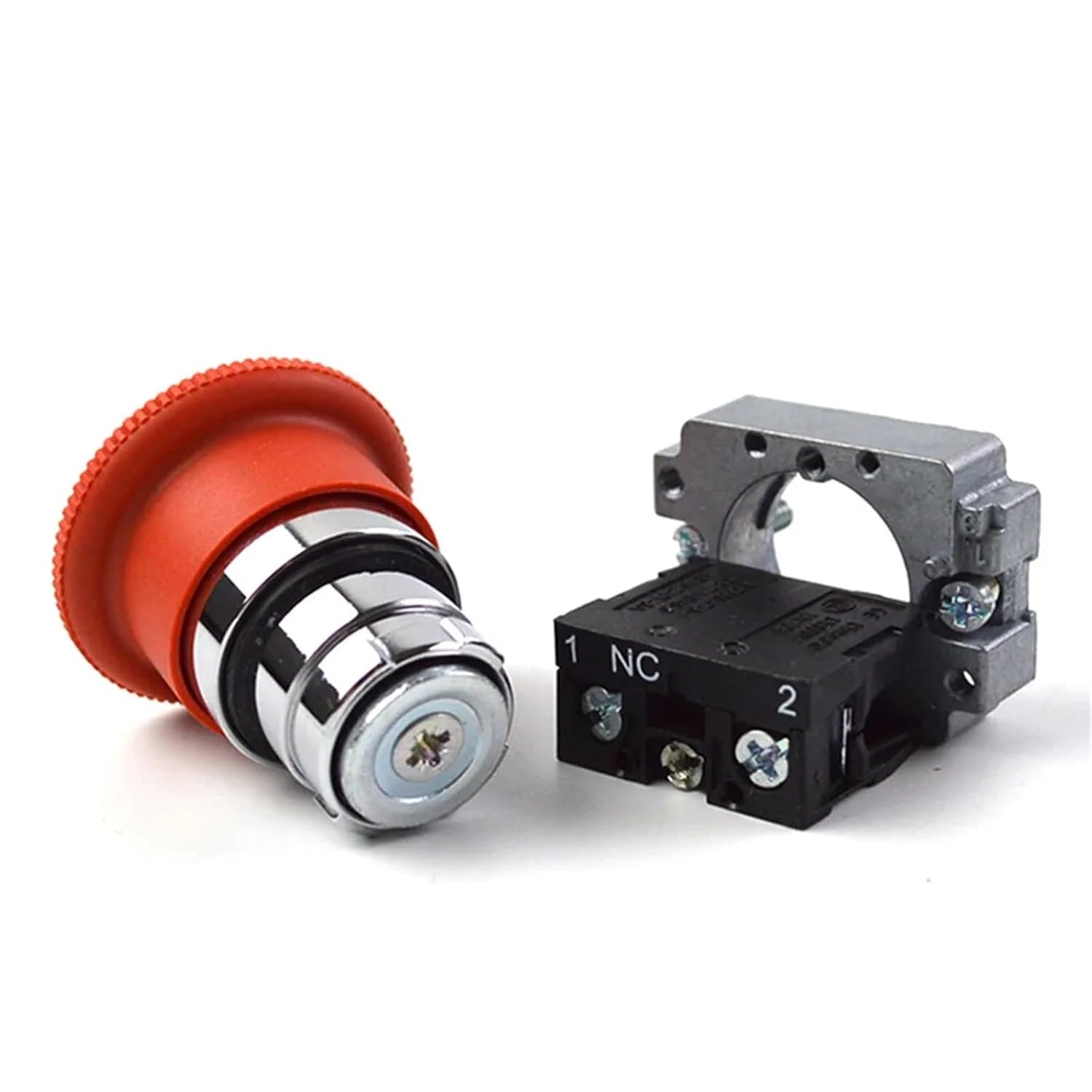 1PCS XB2BS542C XB2BT42C 1NC Contact Emergency Stop Button Switch Elevator ZB2BE102C Rotation Pulling Reset(XB2BT42C)