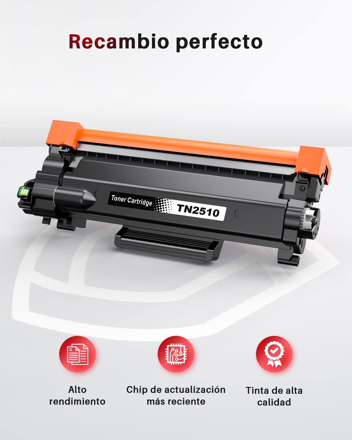 TN2510 TN2510XL Cartucho de tóner Compatible para Brother TN-2510 TN-2510XL para Brother HL-L2400DW DCP-L2620DW DCP-L2627DW MFC-L2800DW MFC-L2827DW MFC-L2835DW MFC-L2860DW (1 Negro)