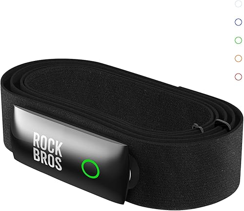 ROCKBROS Monitor de frecuencia cardíaca, resistente al agua IP67 con sensor de frecuencia cardíaca con batería recargable, protocolo ANT+Bluetooth,