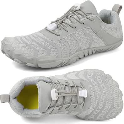 IceUnicorn Barfußschuhe Herren Damen - Breite Traillaufschuhe Medium Grau