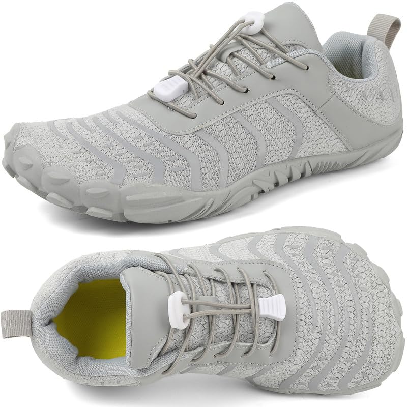 Zapatillas Minimalistas Barefoot Hombre Mujer Zapatos Descalzos Zero Drop Zapatillas de Trail Running Ligeras Cómodas Zapatos de Agua Gym Playa Deportes Senderismo Transpirable Yoga(Gris 37EU)
