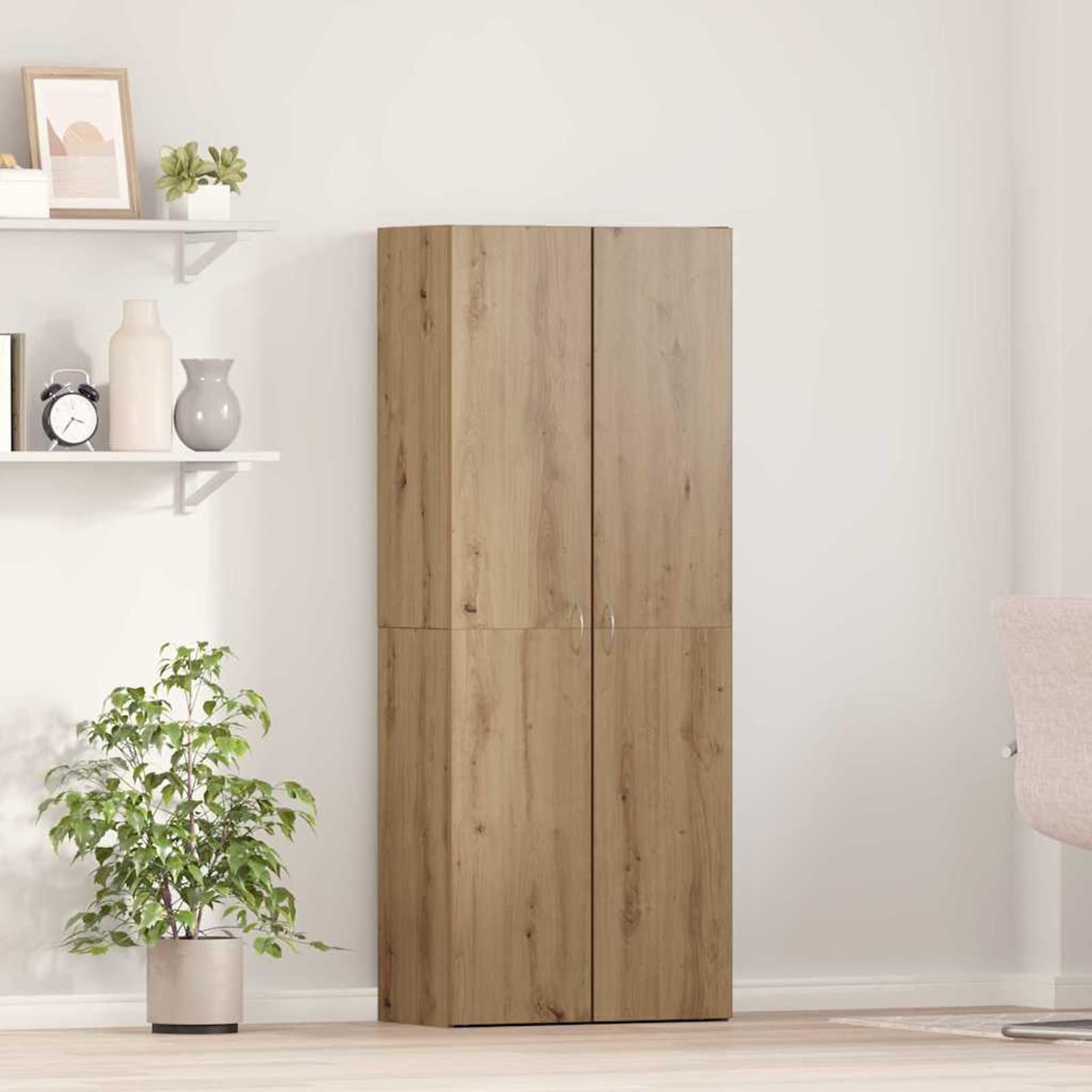 Homgoday Moderner Büroschrank Artisan-Eiche Holzwerkstoff 60 x 32 x 152,5 cm - für effizientes Büro-Organisation Model3365559