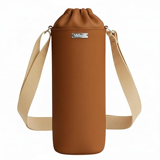 Bolsa Térmica para Garrafa Vidinne RAMIERE em Couro Sintético, com Alça Transversal, Produto Artesanal Premium, Vinho Wine Bag