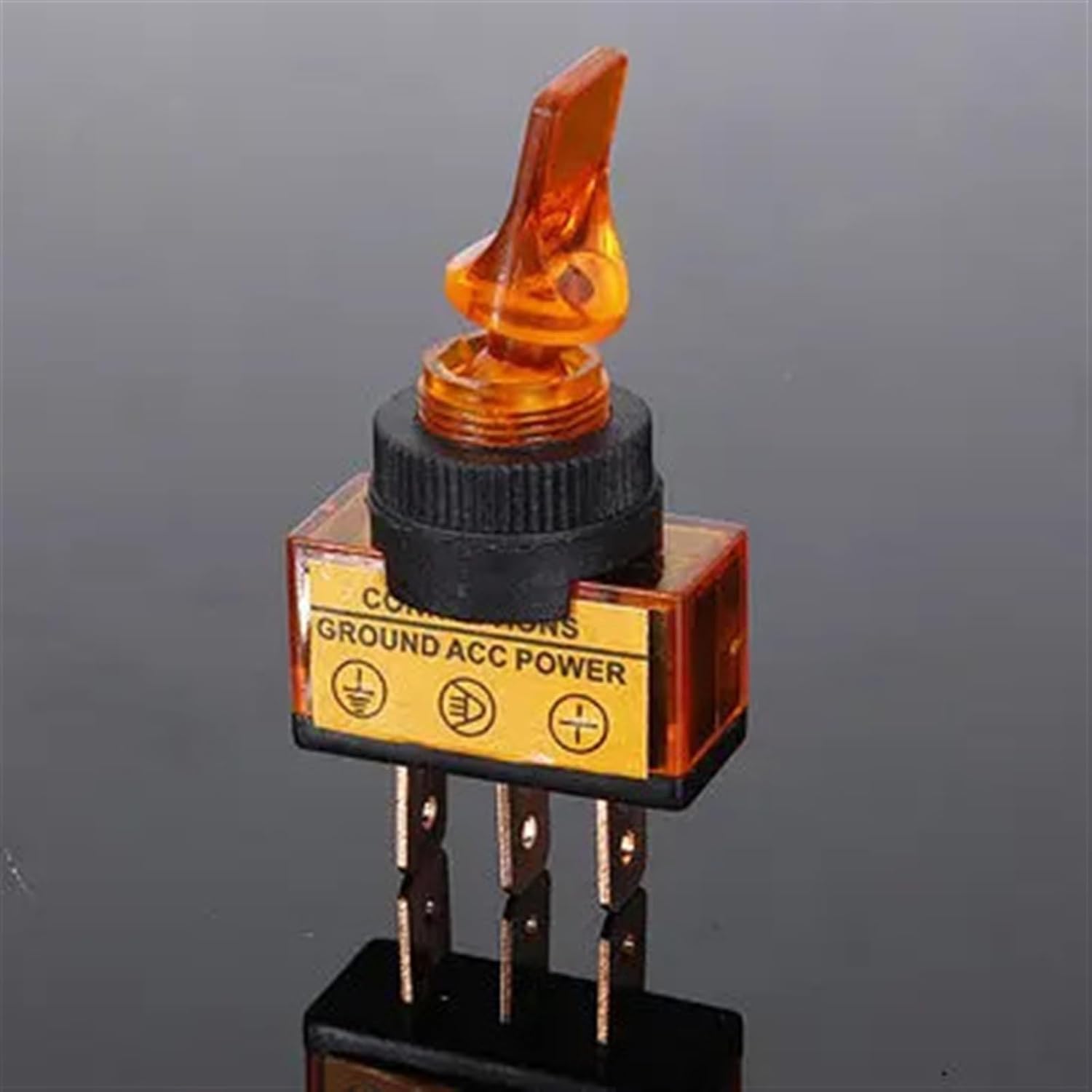 12V 20A LED Lighting Flick Rocker Button Toggle Switch on-Off Dashboard Ship Light Connected to Ground Power Supply ASW-14D(R1ed)