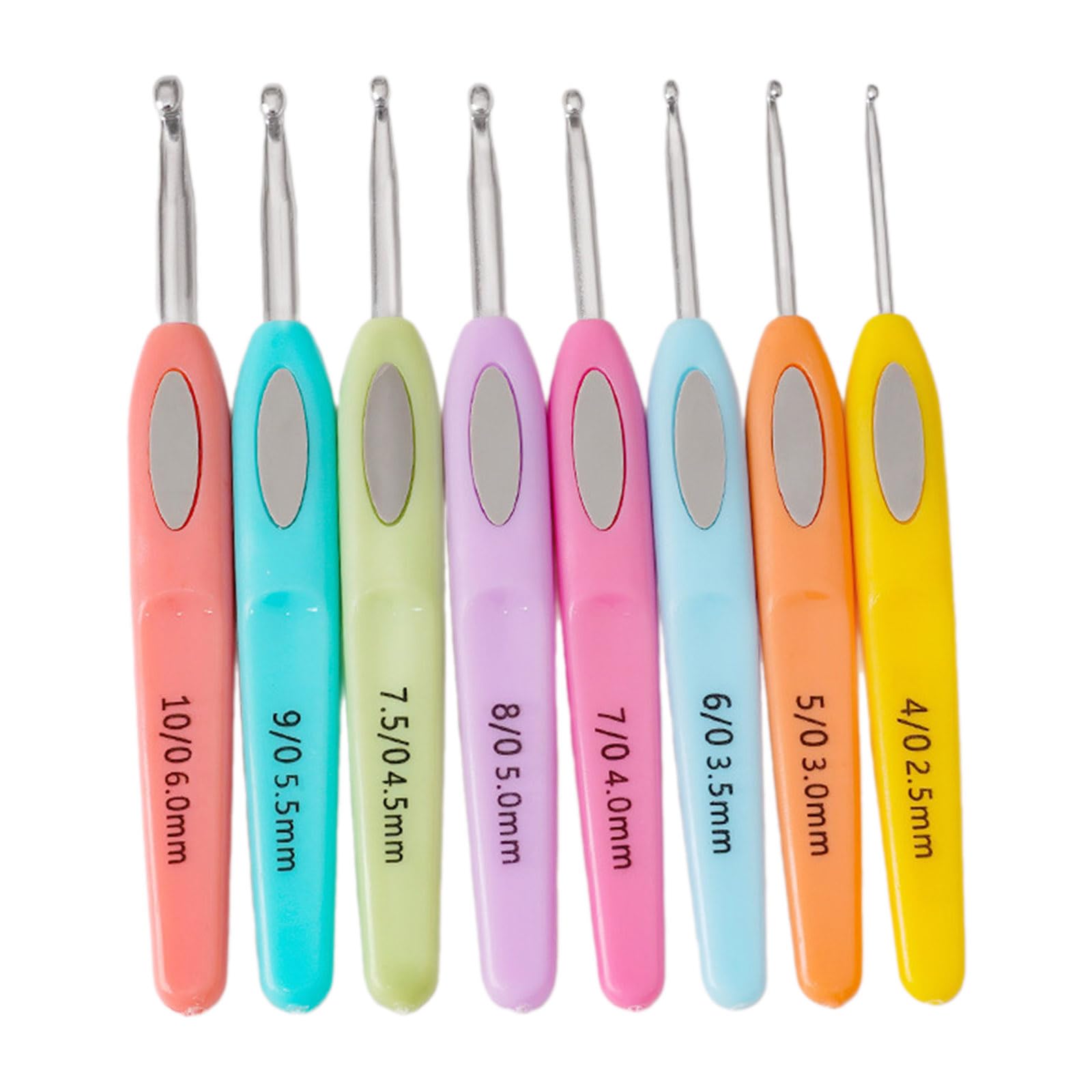 NEWFT 8Pcs Ergonomic Crochet Hooks for Beginner Experienced Hobbyist, 2.5mm-6mm Ergonomic Crochet Needle for Sweater Scarf Hat Colorful Needle