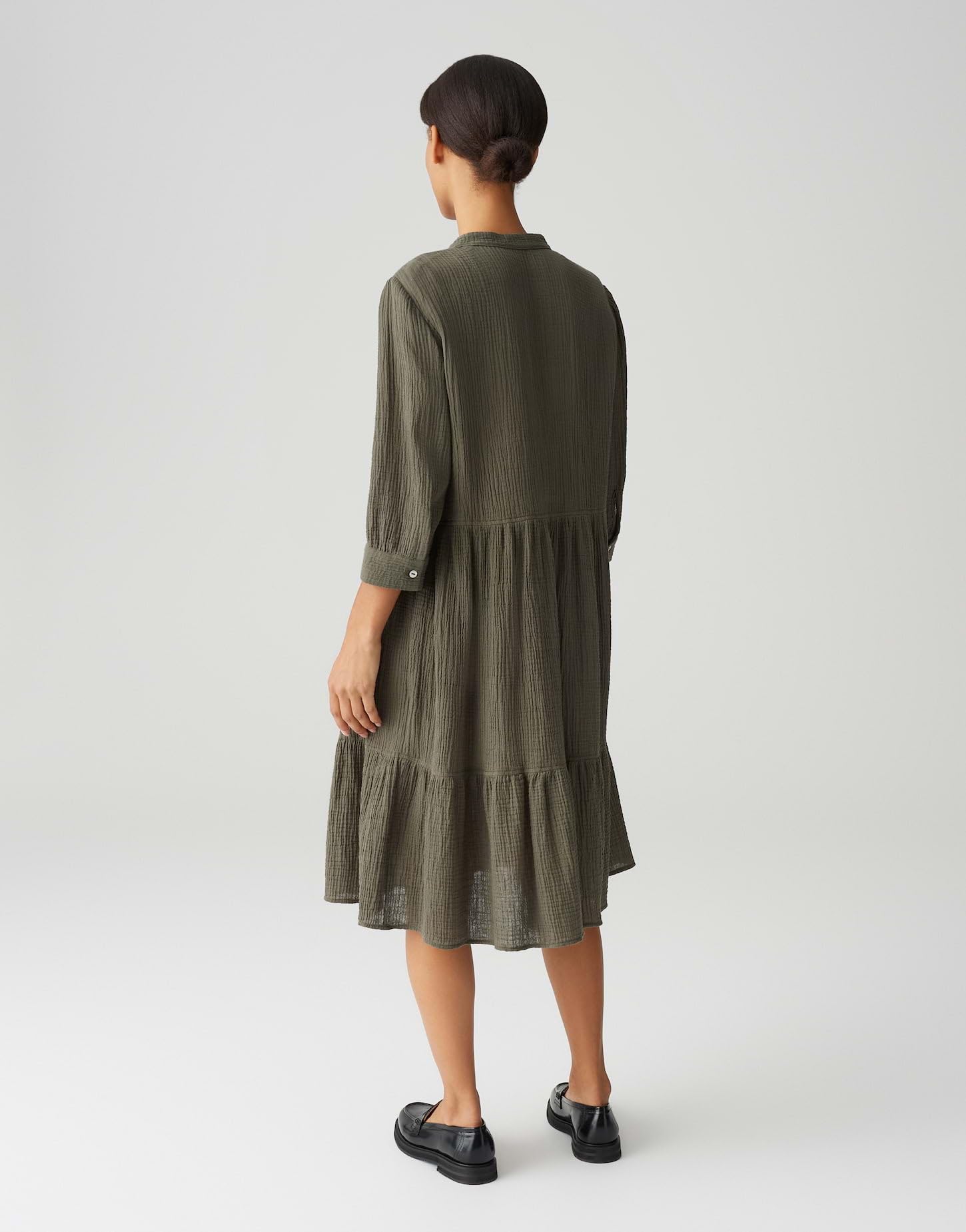 OPUS Damen Minikleid | Volantkleid WOLKA in weich fallender Crash-Optik