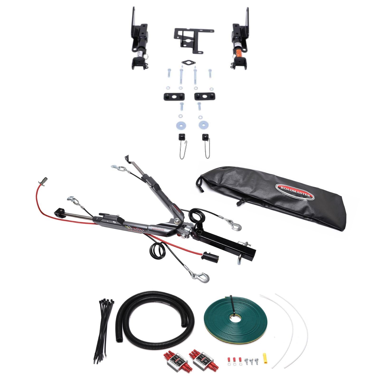TrendsAuto Roadmaster Sterling All-Terrain Tow Bar and Baseplate Combo with Diode Wiring Kit for Incand Bulbs fits 2021 2023 F150 Pickup with Incandescent Taillights | Includes TrendsAuto Decal