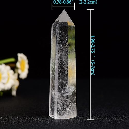 Miniatura 2 de Torre de cristal natural de cuarzo transparente de 1PCS, varita de cristal curativo de 1.9 a 2.8 pulgadas, 6 facetas de chakra, terapia de reiki,