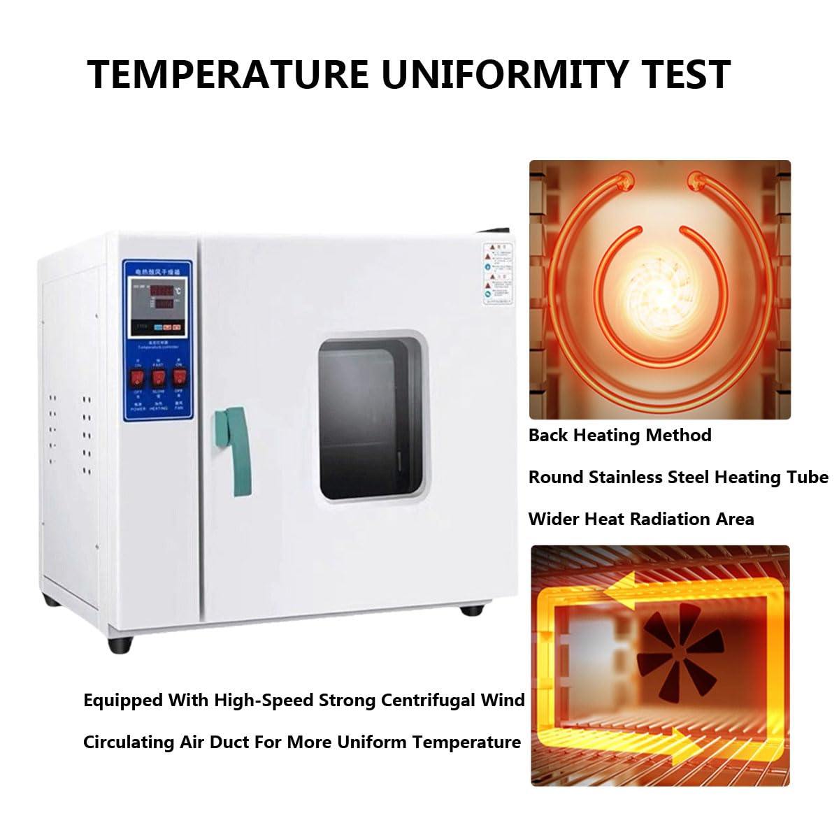 Horno de secado al vacío para uso en laboratorio, capacidad de 70 litros con interior galvanizado, potencia de 1500 W, incluye medidor de vacío y controlador digital para un control preciso de la