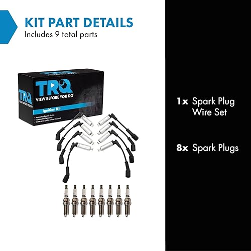 Miniatura 321 de TRQ Kit de bujías de 5 piezas de bujías de iridio compatibles con Chevrolet Aveo 2004-2008 Aveo5 2004-2008