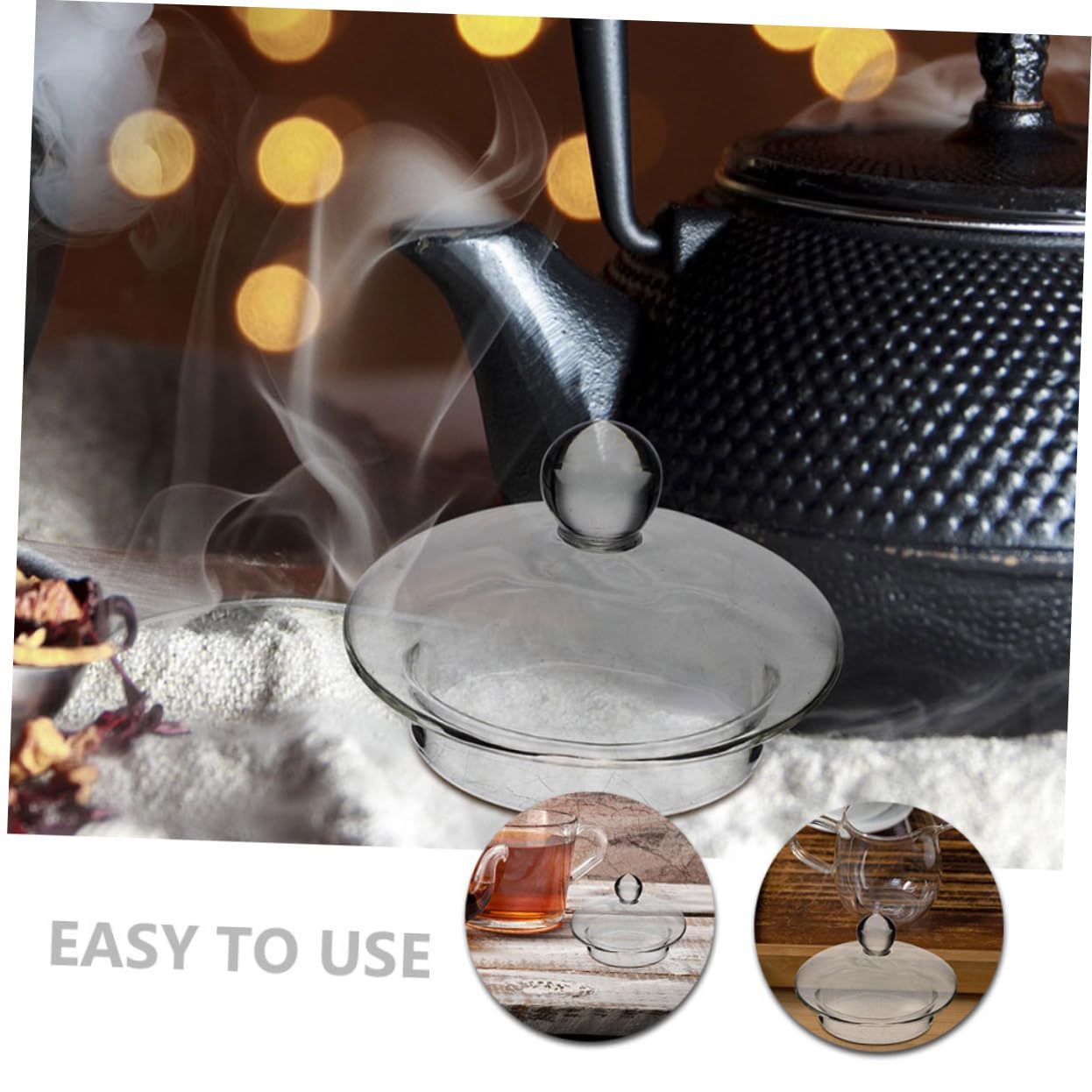 Couvercle Anti-éclaboussures Récipient Couvercles Pichet En Verre 2 Pièces - Adaptables, étanches, Facile à Nettoyer Pour Eau, Jus, Thé Protection Anti -éclaboussures