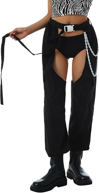 Women's Sexy Rave Chaps Sheer Mesh 