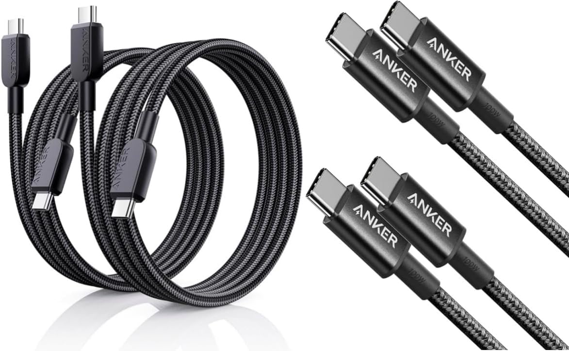 Anker USB C Cables (2Pack 3ft 240W, 3.3ft 100W)