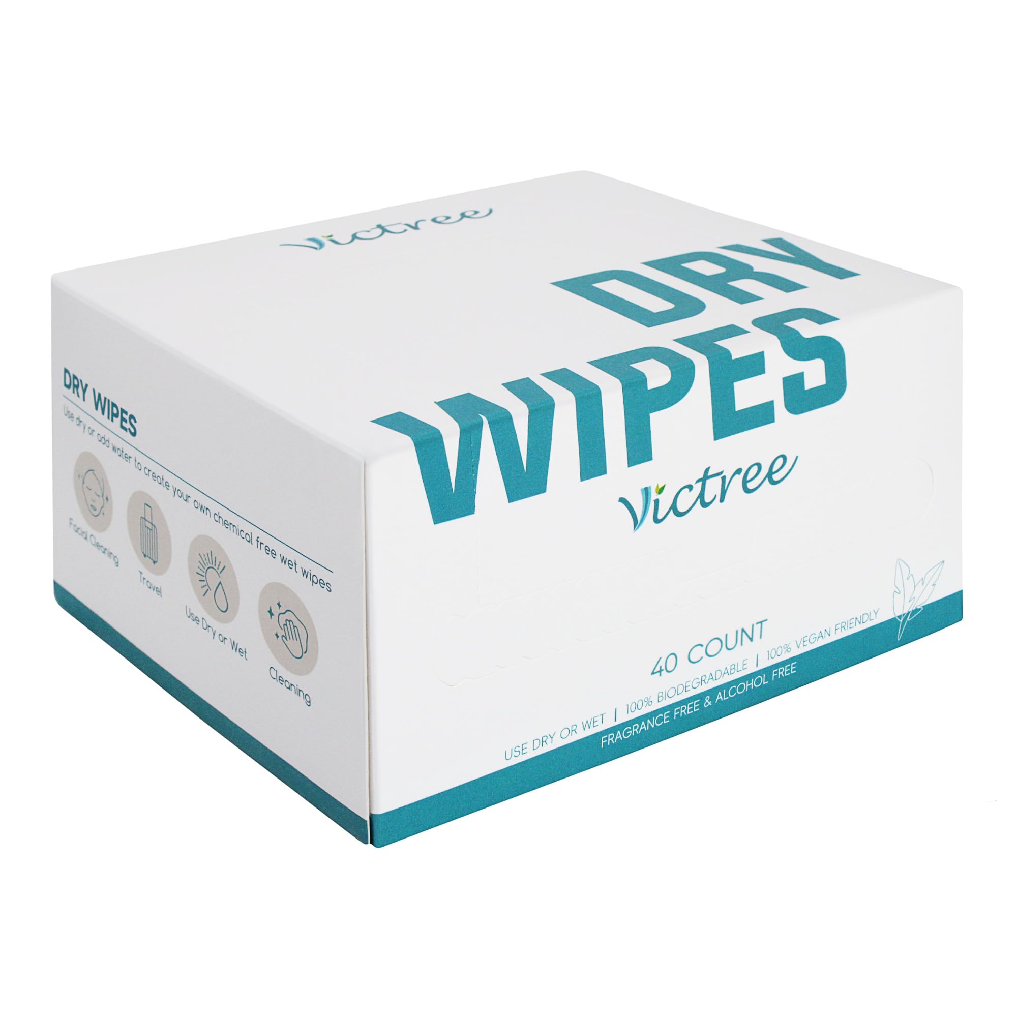 Disposable Face Towel Large Dry Face Wipes 40 Count/Box Extra Thick Soft Clean Facial Towels Remover Dry Wipes Makeup for Sensitive Skin, Facial Cleansing, Nursing, Travel?40 Count,White?