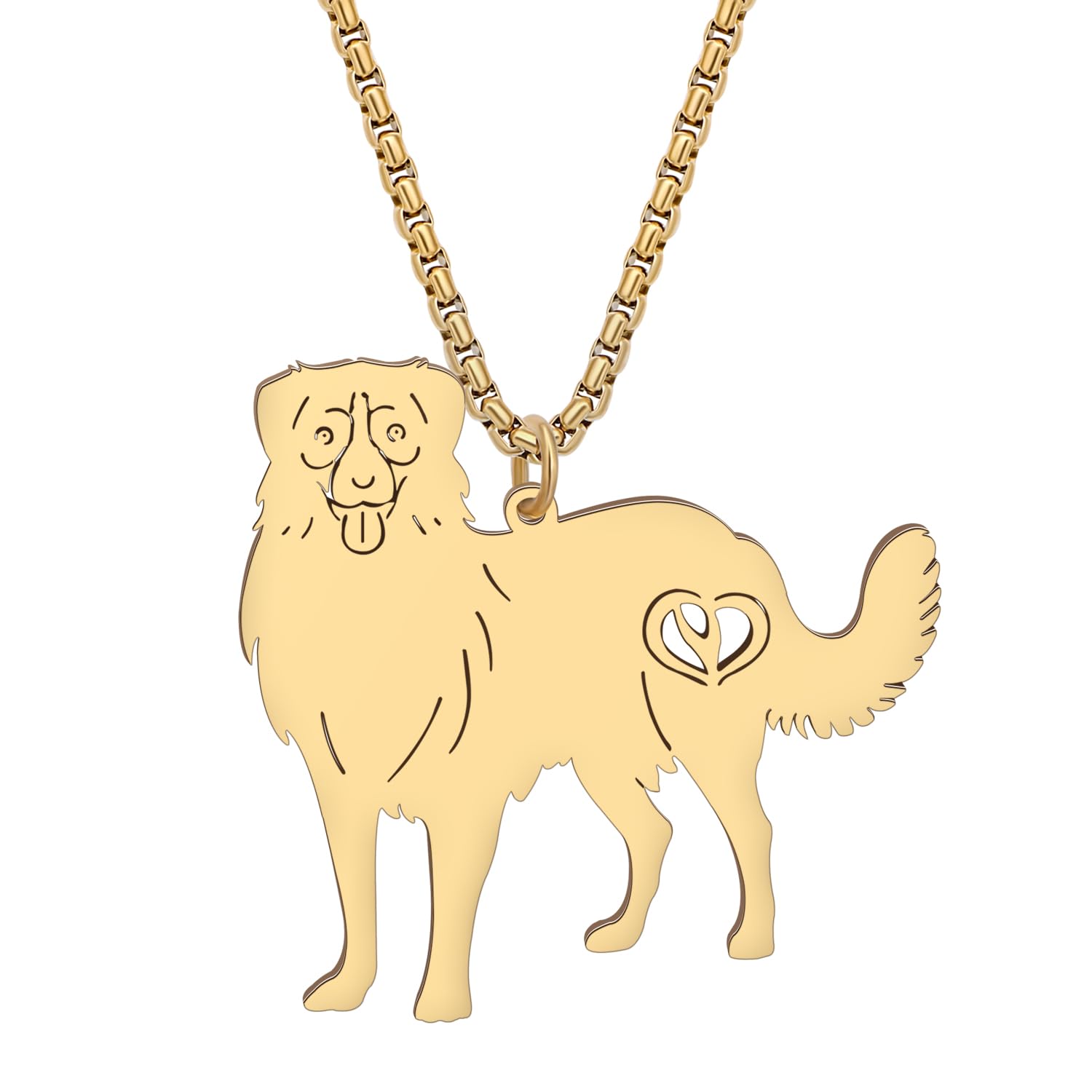Collier Pendentif Chien En Acier Inoxydable Plaqué Or – Modèle Bull Terrier – Cadeau Pour Amoureux Des Animaux