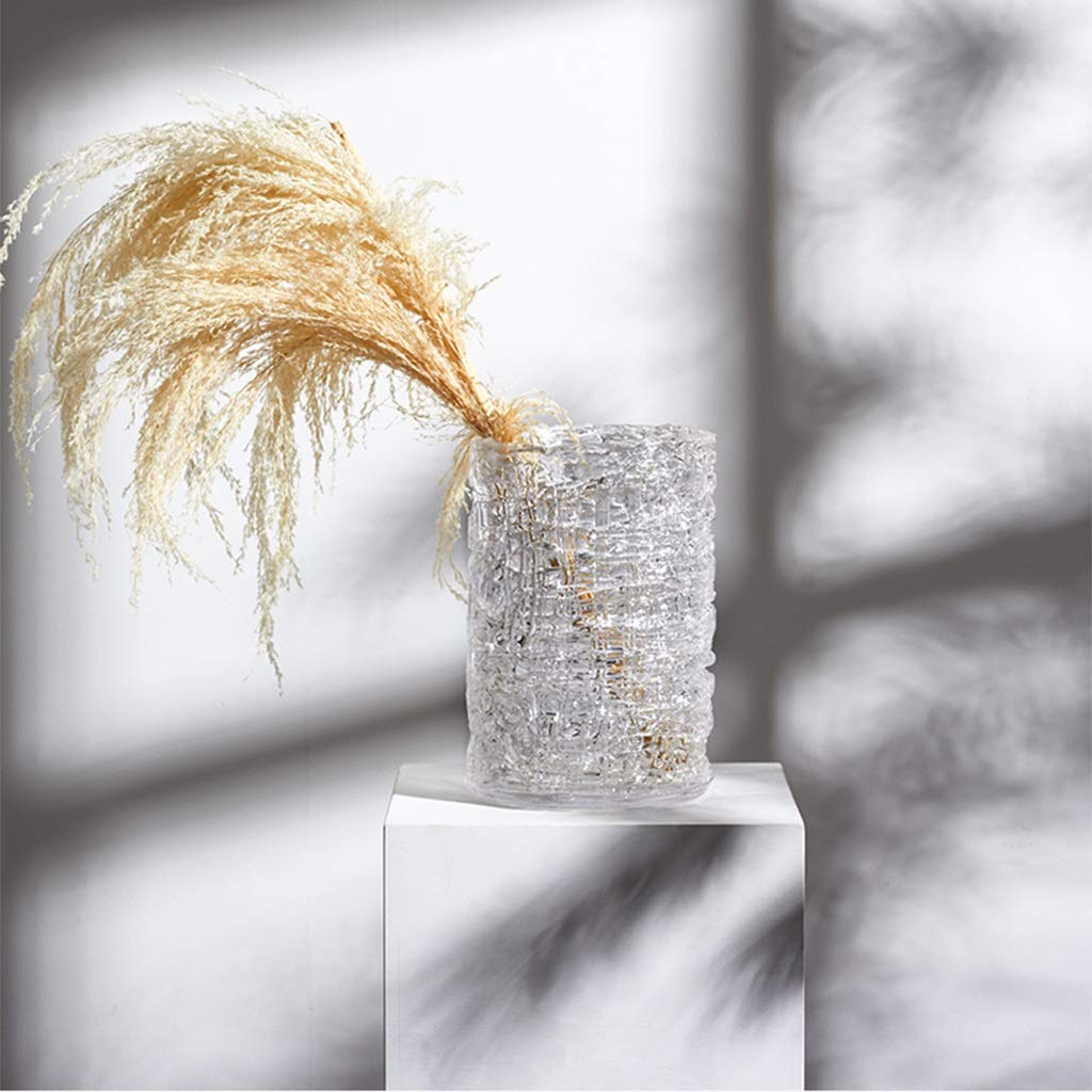 Glass Vase for Flowers Vase Decor, Chinese Style Transparent Glass
