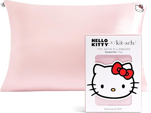 Vista 334 de Kitsch x Elf - Funda de almohada de satén con cremallera de tamaño queen/estándar, para el cabello y la piel, funda más suave que la seda, lavable a