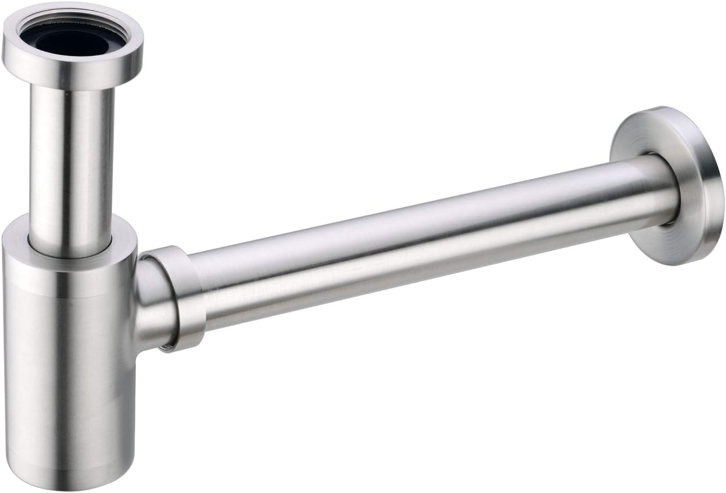 ZASLEME Matte Black Adjustable Bottle P-Trap Kit – Decorative Sink Drain For Basin, Brass & Stainless Steel, Easy Clean