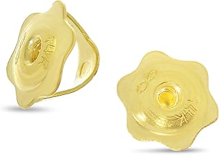 14k Yellow Gold Screw-Back Type Replacement Earring Backs for 0.7mm Posts (1 Pair)