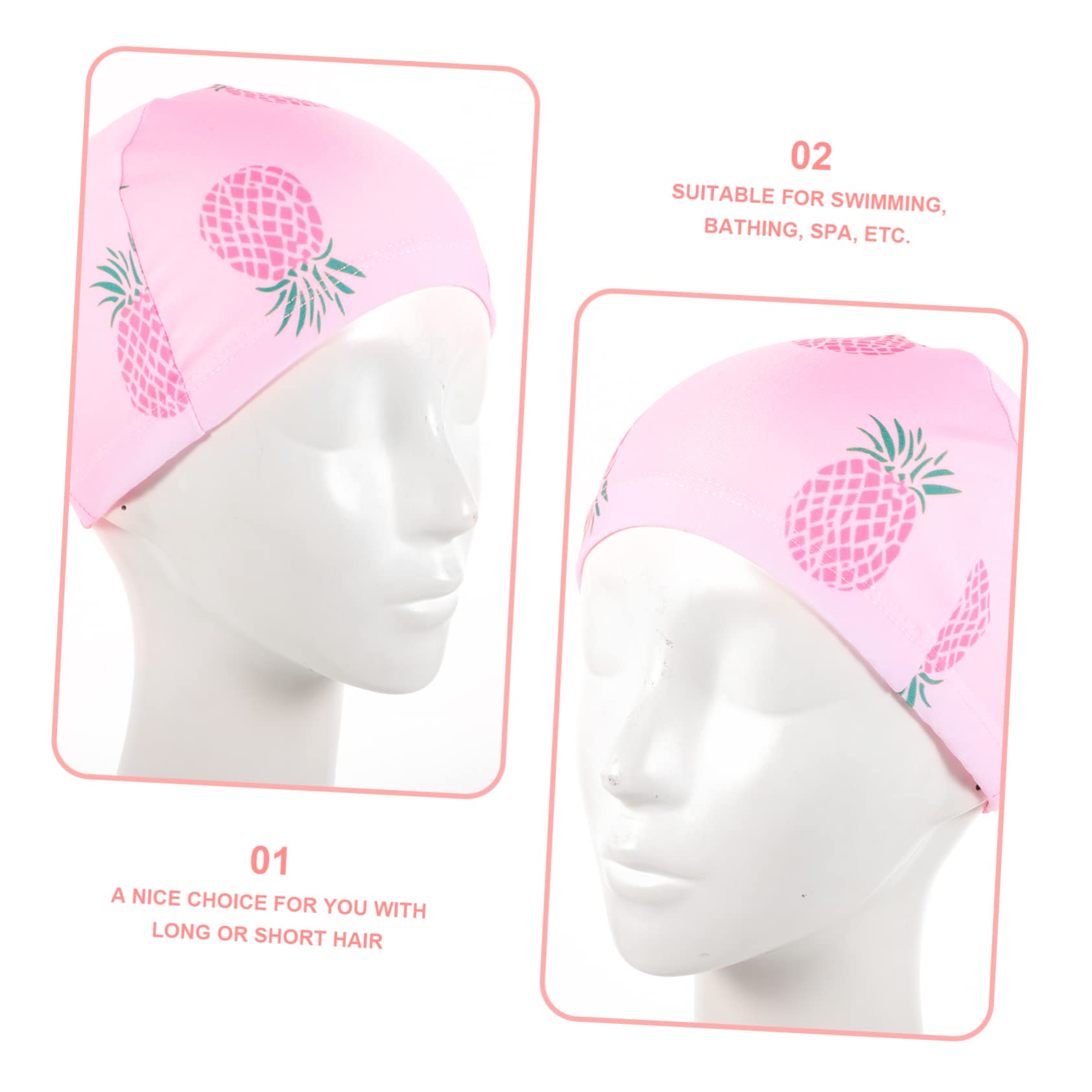 Abaodam Gorro De Natación De Piña Gorro Elástico Y Cómodo Accesorios De Piscina Niñas Protección