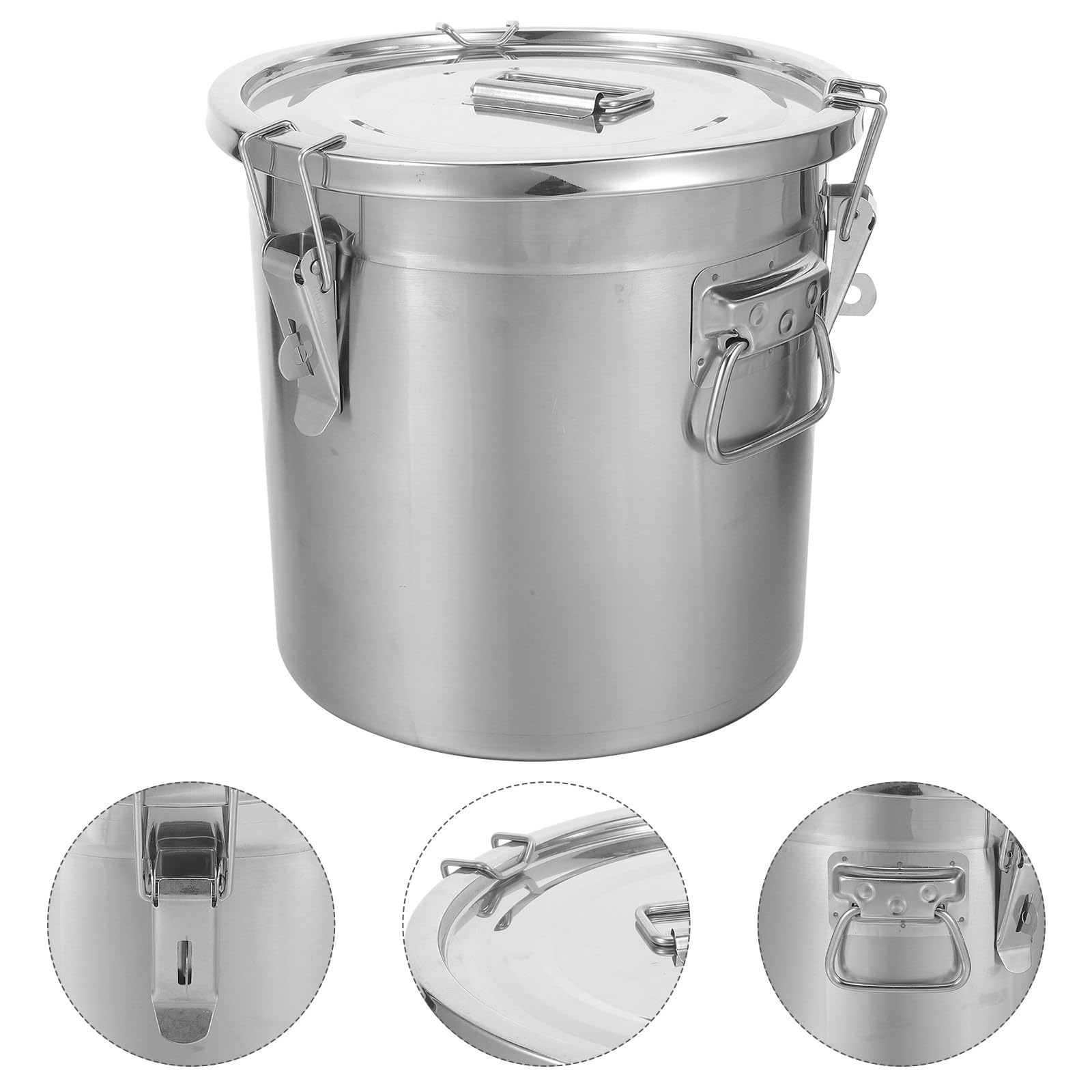 PRETYZOOM Recipiente para Almacenar Alimentos de Acero Inoxidable 12l con Tapa Extraíble y Cierre Hermético para Almacenamiento en Cocinas y Despensas