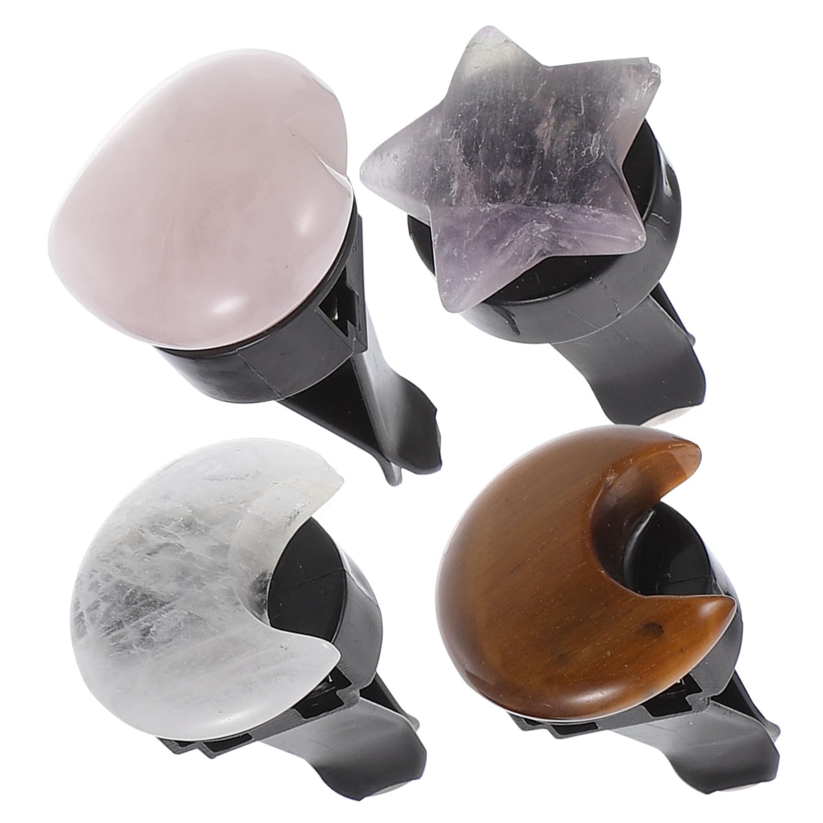 SOLUSTRE 8pezzi Clip Per Bocchetta Auto Naturale Forme Di Cuore e Stella Accessori Decorativi Per Diffusore Di Aromi Facili Da Installare e Resistenti Agli Urti Per Auto Profumato
