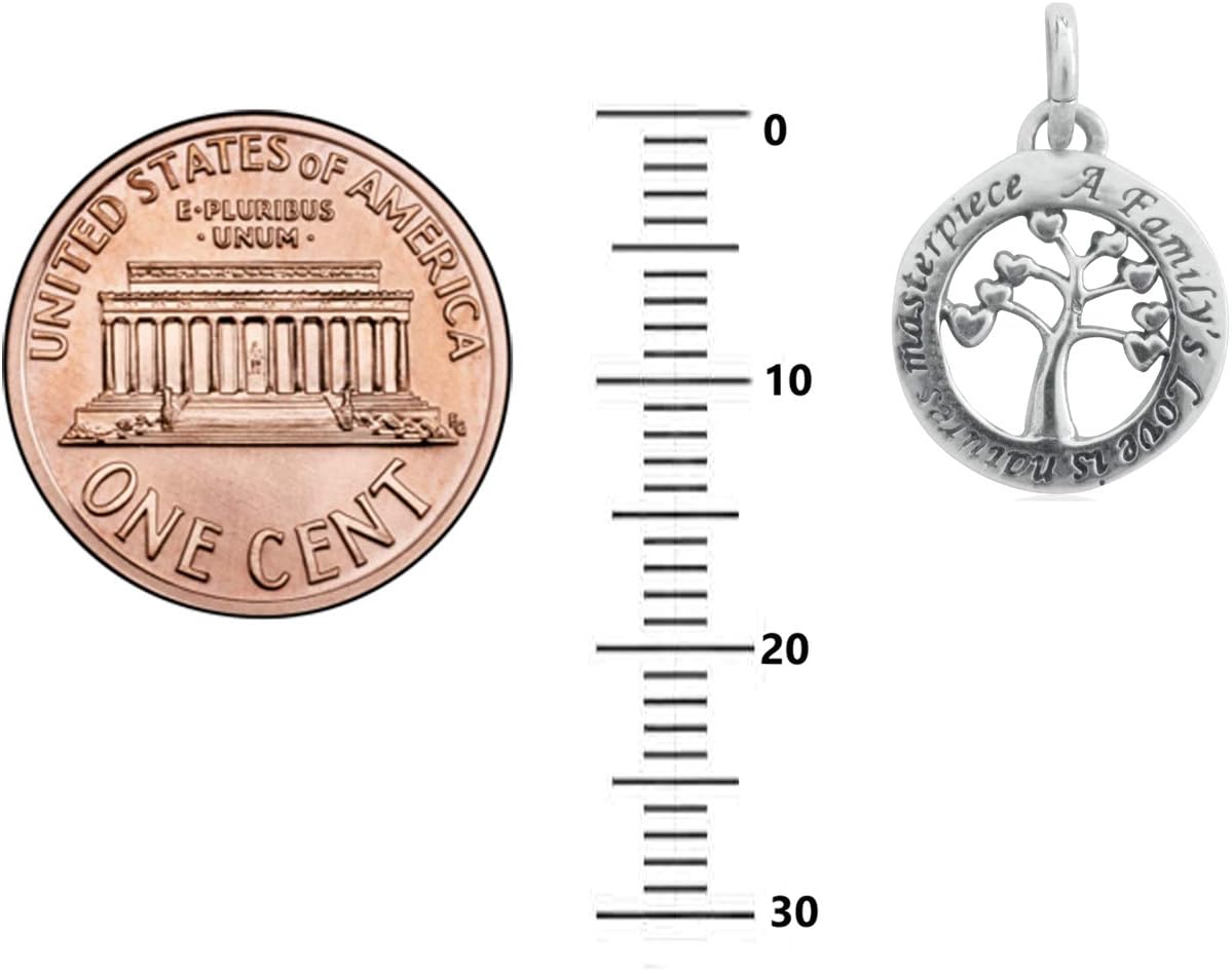 Ritastephens Sterling Silver Tree of Life Family's Love Is Nature's Masterpiece Pendant Charm Necklace 18 Inches