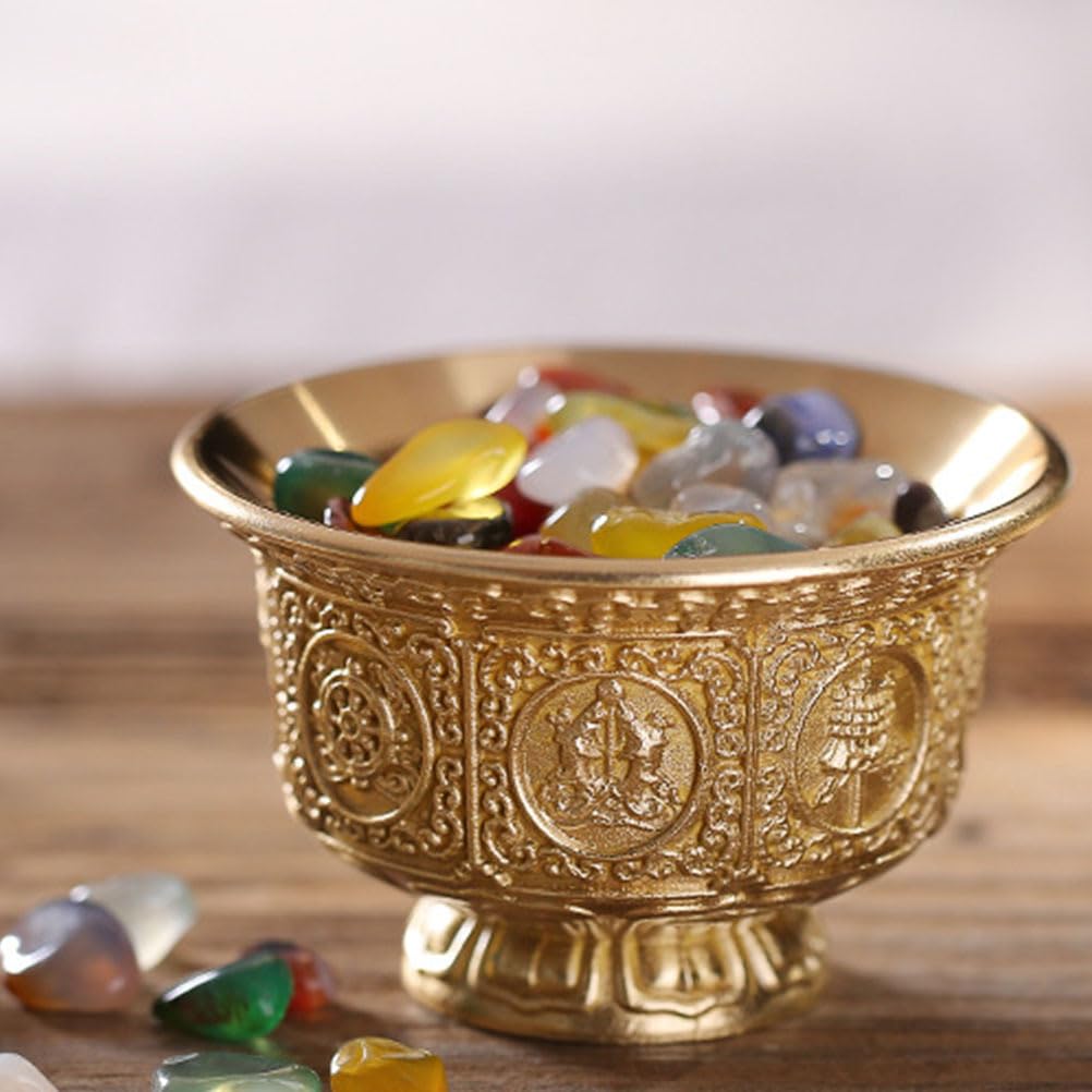 Cabilock Buddista Ciotola Acqua Rame Mini Tazza Acqua Per Offerte Religiose E Accessori Buddista Decorazione Alto Domestico 2.68X2.68X1.65In