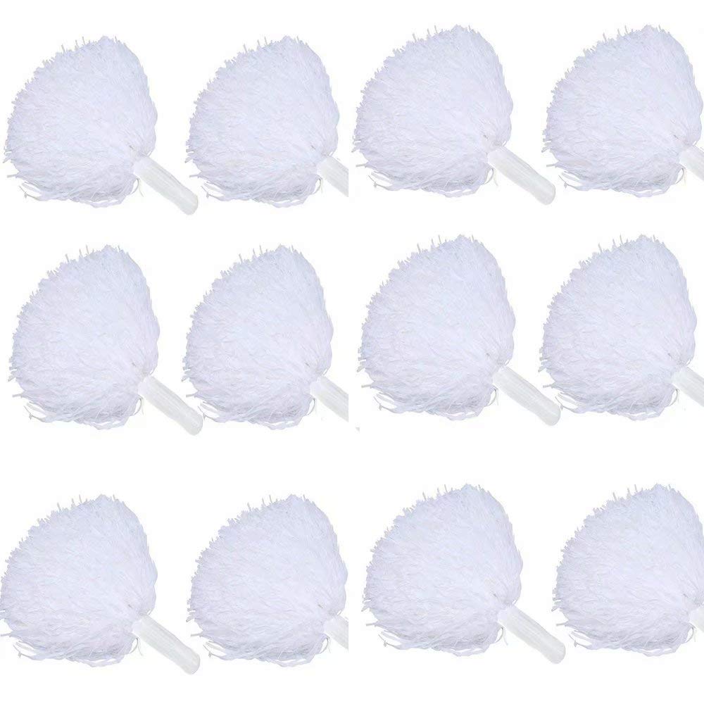 CRIVERS 1 douzaine Cheerleading Pompons, 12pc Pom-Pom Girls Pompoms avec Poign¨¦e pour Ball Dance D¨¦guisements Nuit F¨ºte des Sports