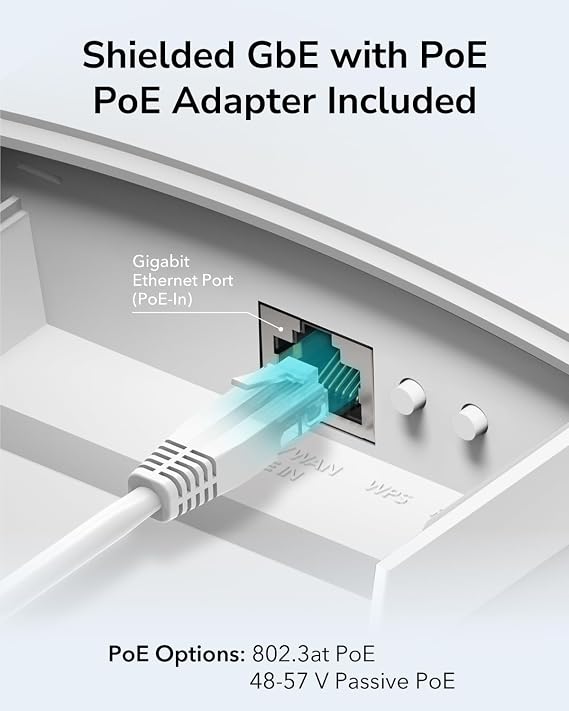 Cudy Outdoor AX3000 High Power WiFi 6 Access Point, IP65 Weather Proof, External High Power FEMs, Gigabit RJ45 Ports, Support 802.3at or 48~57V Passive PoE, Lightning Protection, MU-MIMO