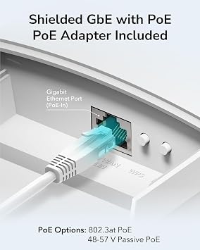 Cudy Outdoor AX3000 High Power WiFi 6 Access Point, IP65 Weather Proof, External High Power FEMs, Gigabit RJ45 Ports, Support 802.3at or 48~57V Passive PoE, Lightning Protection, MU-MIMO
