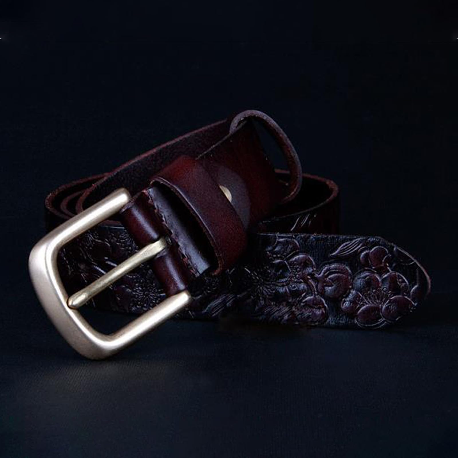 Cintura Donna Da Uomo in Pelle, Engraved Floral Cinture Con Vintage Fibbia, Occidentale Cowboy Cowgirl, Accessori Alla Moda Per Jeans Pantaloni