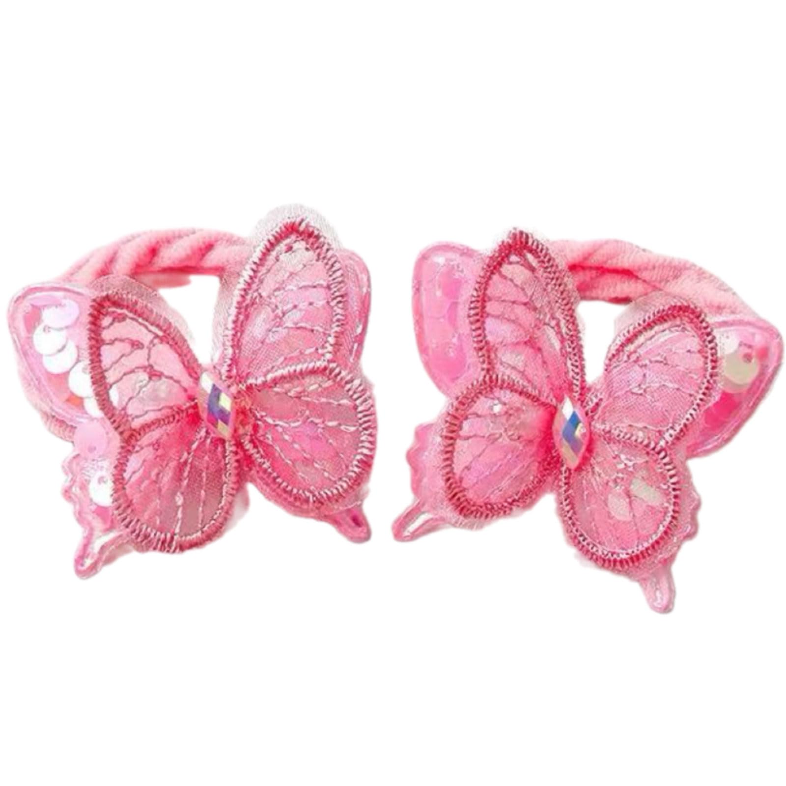 MICFENY Butterfly Hair Rope Hair Bun Scrunchies Elastic Hair Rope Sequined Hair Scrunchy Blingbling HairBands Female Accessories