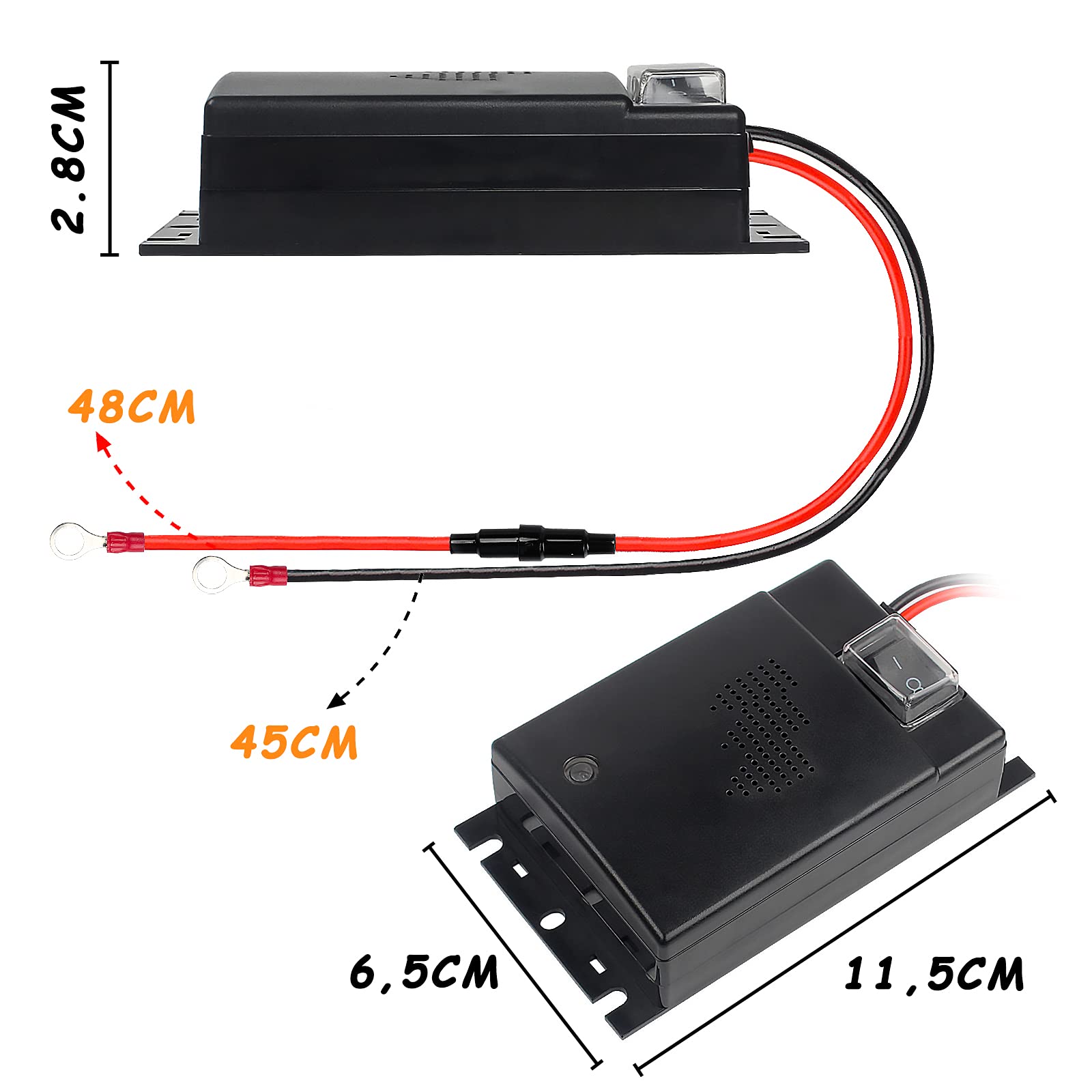 Marderschreck Auto 12V Motorraum, Marderschutz mit 24kHz Ultraschall, Elektronische Mäuseabwehr, Smart Start und Stop Marderabwehr für Garage Haus Lagerhaus Dachboden
