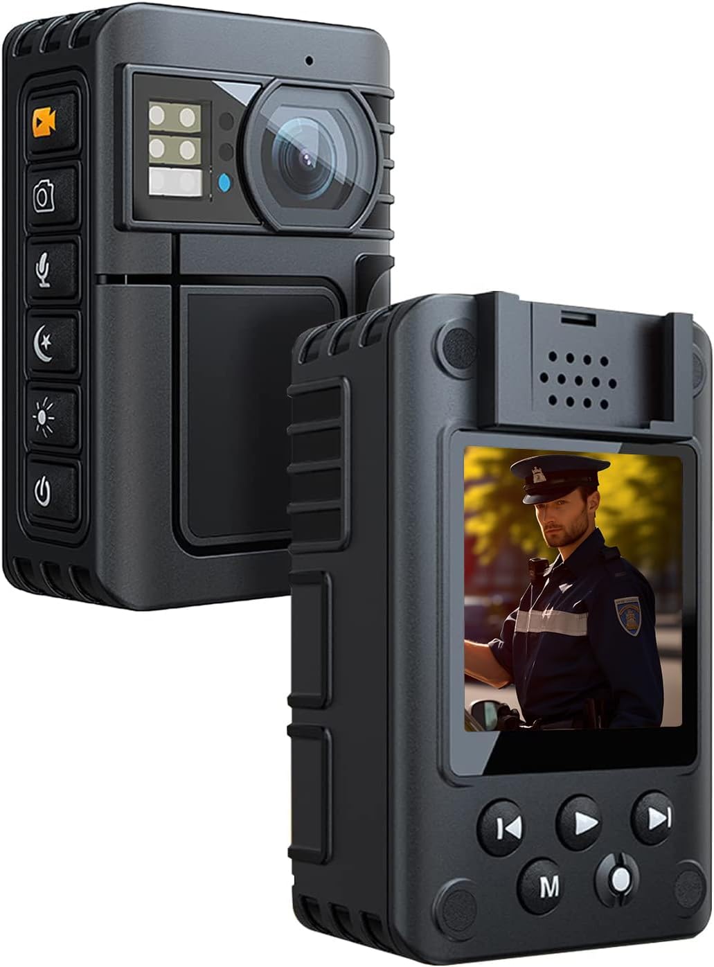 ONCHEER 1080P Body Camera, with 64GB Kingston TF Card, Patrol Police Body Worn Night Vision Camera, Personal Waterproof Wearable Cam with Shoulder Clip, 10h Record for Law Enforcement/Sporting Trip