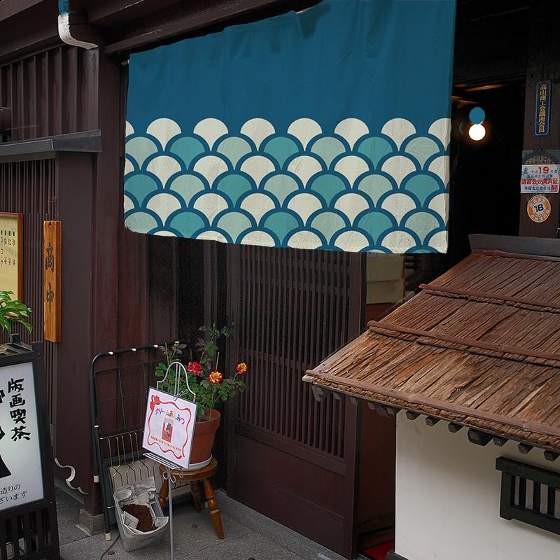Cortina noren japonesa para separar espacios en restaurantes de sushi y pasillos cortos