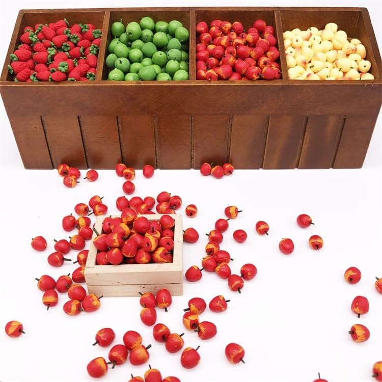 Dollhouse Decoration Accessories, 1:12 Dollhouse 10 Pcs Farm Props Kitchen Miniature Food Play Fruit Set (Red Apple)