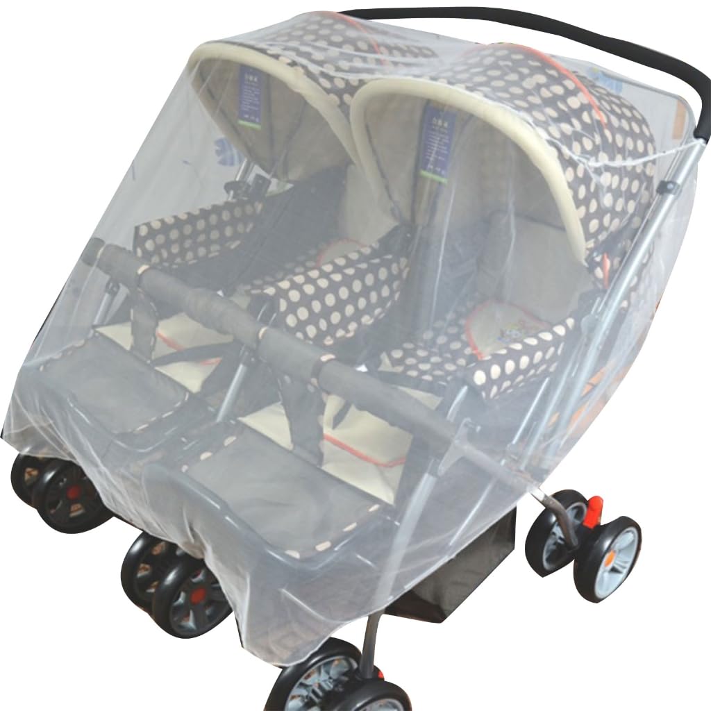 Yazhuq Transparent Double Stroller Anti-Mosquitos Net Insect Net For Carseat Twin Pram Mesh Cover Double Stroller Mosquito Net
